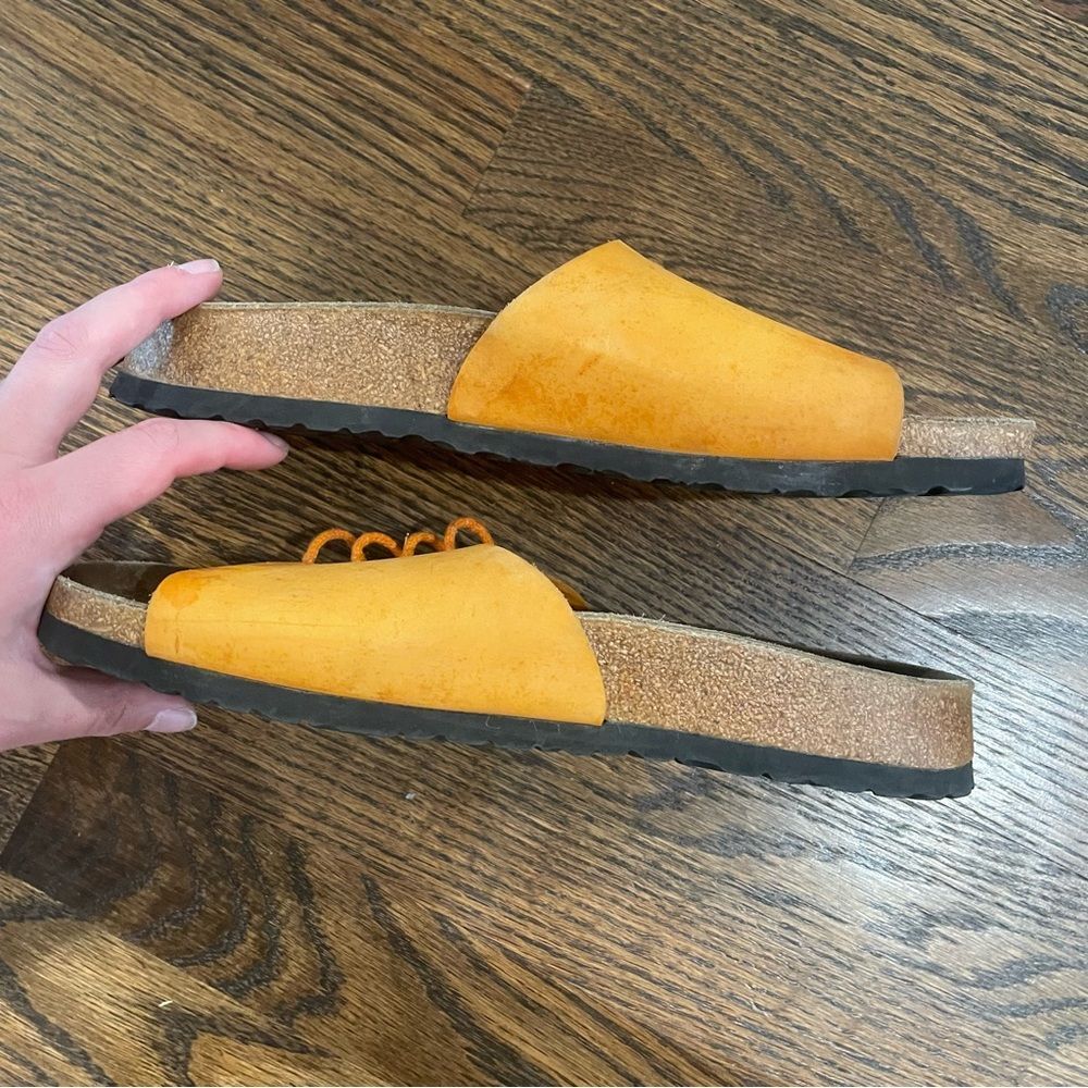 BIRKENSTOCK Papillo Orange Leather Lace Up Slip On Sandals - Picture 10 of 10